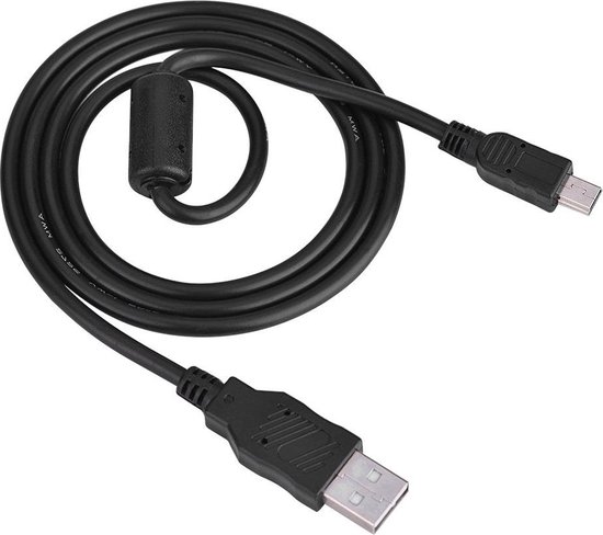 vhbw cavo di alimentazione Mini USB 1.0m compatibile con Canon Digital Ixus 980 is, 990, 990 IS, 1000, 1000 HS, I Zoom, i7, II, IIs, 82, 132, 135