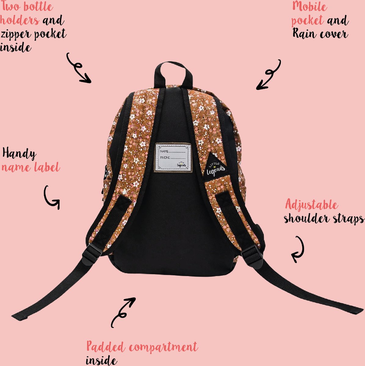 LITTLE LEGENDS BACKPACK VINTAGE FLOWER – foto 5