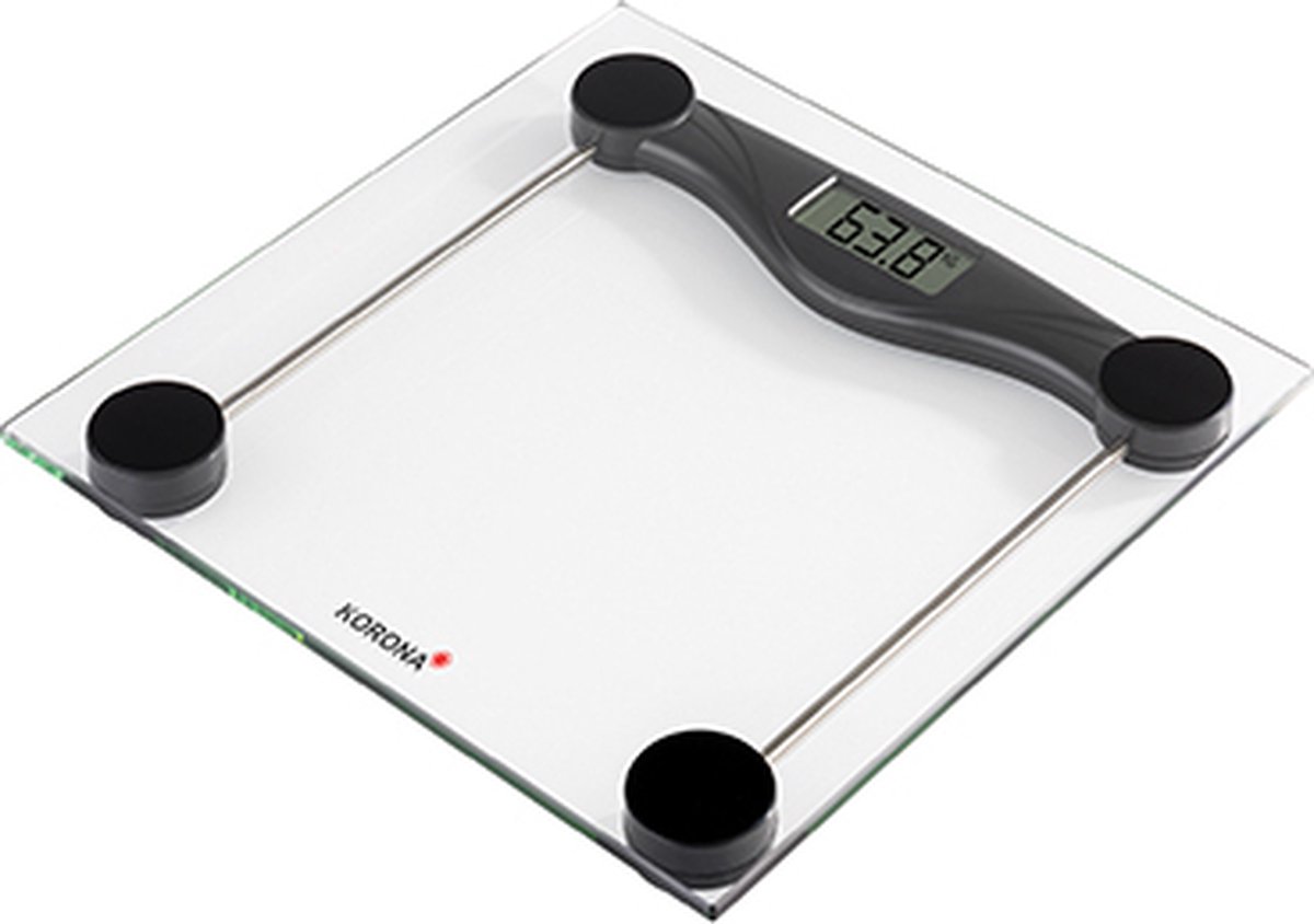 Glazen Digitale Weegschaal - OLIVIA - 180 Kg Capaciteit - Gemakkelijk Af te Lezen LCD Display - Tijdloos Design - Overbelasting Indicator - Inclusief Batterij