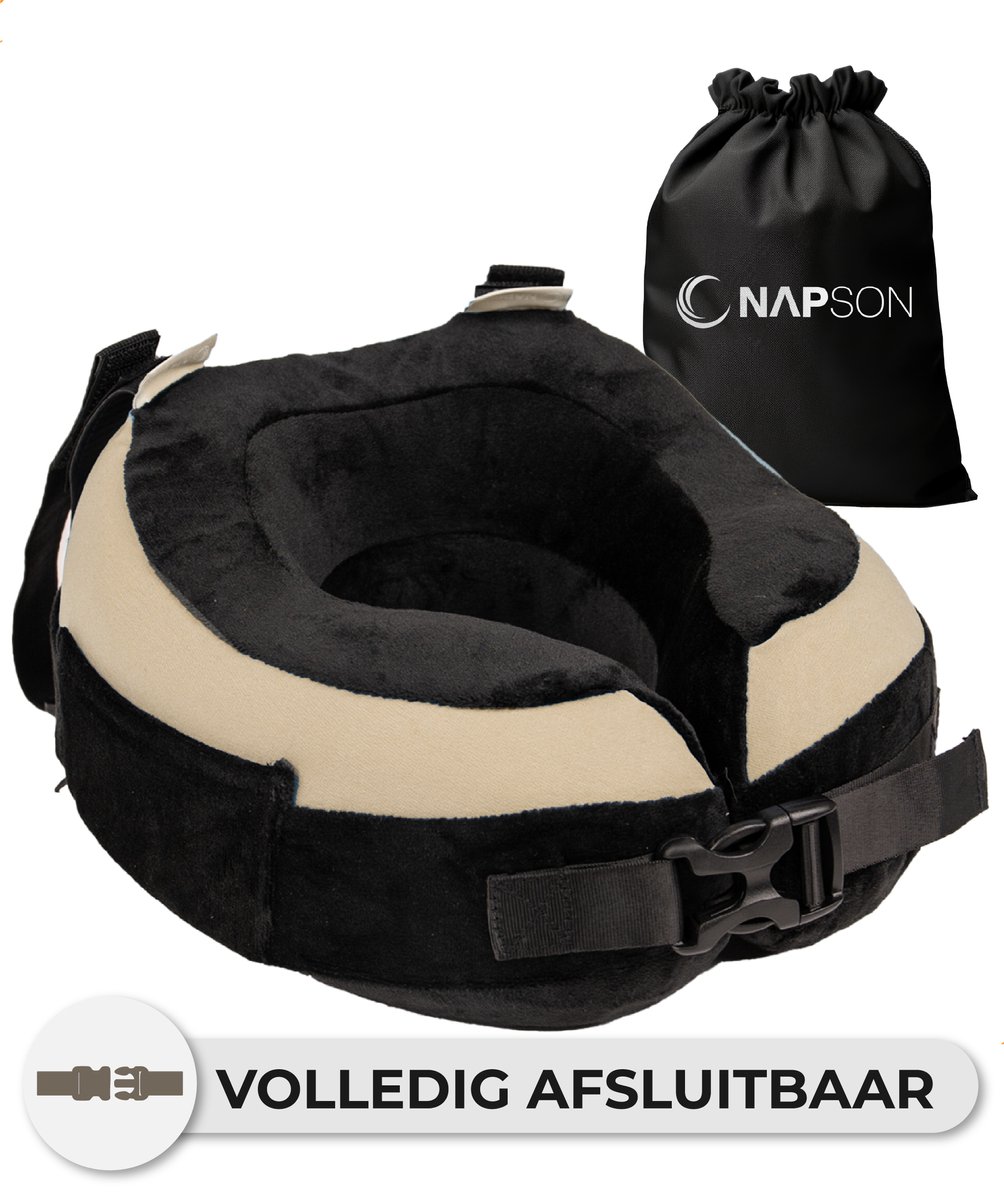 Bol.com Napson Nekkussen - Nekkussen vliegtuig - Reiskussen - Nekkussens - Nekkussen auto - Nekkussen Memory Foam - Beige aanbieding