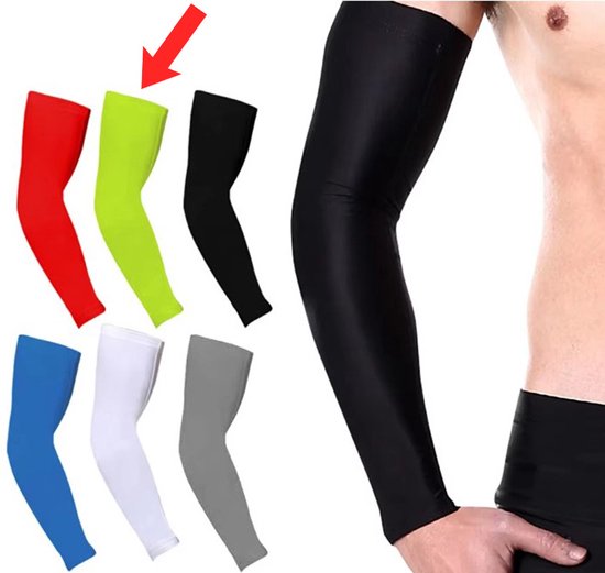 Foto: Actie4you arm sleeve lichte compressie versteviging comfortabele arm sleeve verbetert bloedcirculatie ondersteunt spieren sport sleeve dagelijks gebruik duurzaam en elastisch 1 paar geel