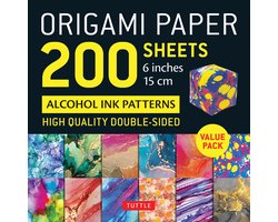 Papier Origami 200 feuilles Motifs à l'encre d'alcool 6" (15 cm)