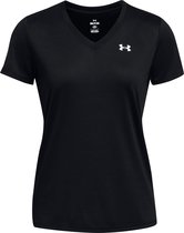 Under Armour Tech SSV- Solid-BLK Dames Sportshirt - Zwart - Wit
