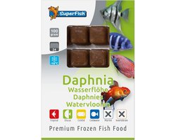 SuperFish Diepvriesvoer Daphnia diepvriesvoer 100 gram | natuurlijk voer voor aquariumvissen Diepvries