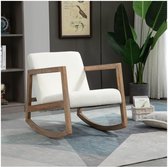 Chaise à bascule rembourrée confortable avec cadre en bois pour la Détente dans le salon