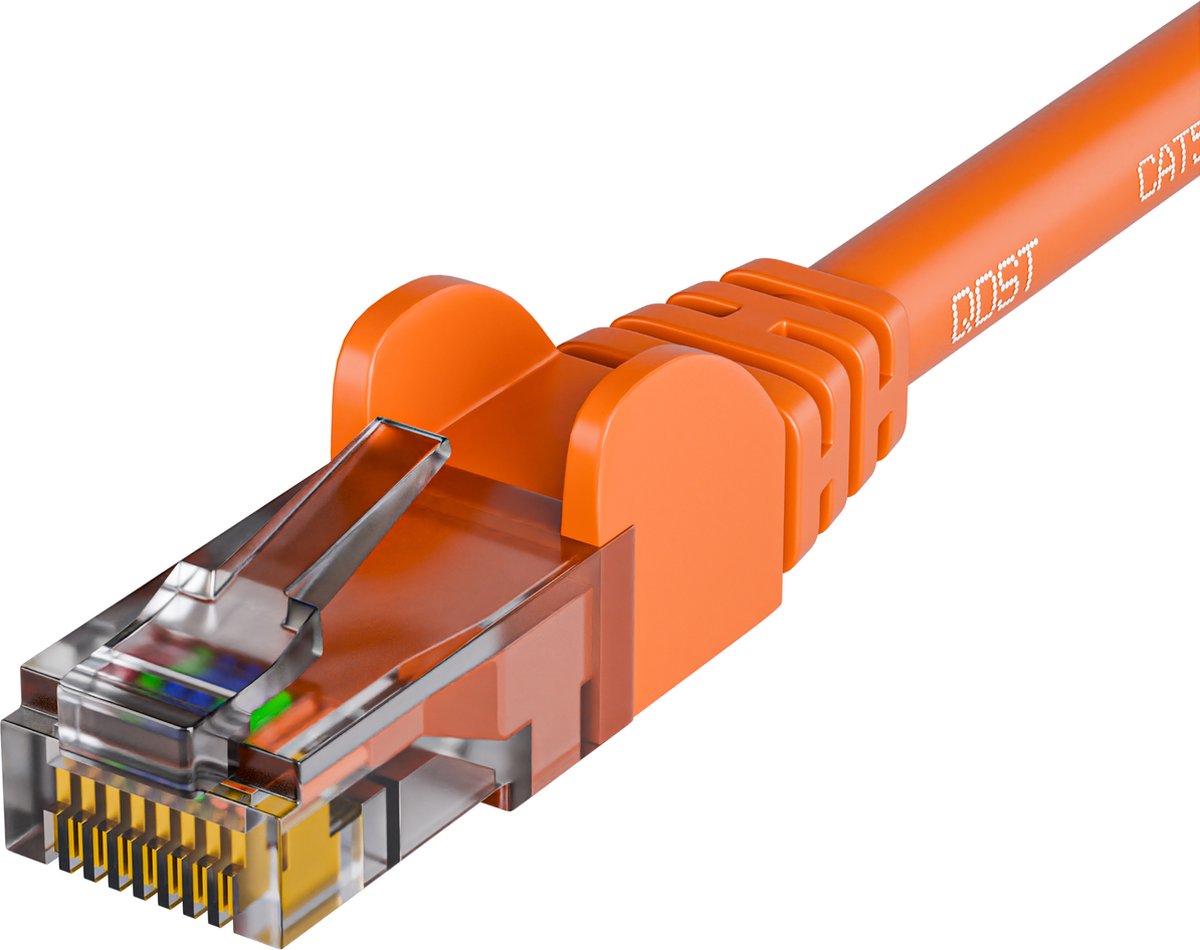 Qost - CAT5e internetkabel - CCA / UTP - 1 Gbps / 100 MHz - RJ45 Connectoren - Patchkabel / Netwerkkabel - 50 meter - Oranje