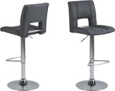 Set van 2 Sys barhocker donkergrijs stof.
