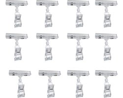 12 stuks - etikethouder - supermarktprijsetiketten - transparant - kunststof - geschikt voor winkelrekken en magazijnen - reclame map - 10.5*8cm