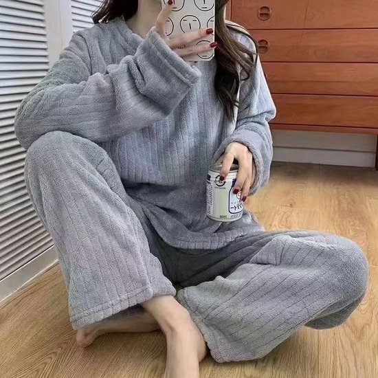 Winter Dames Pluche Pyjamabroek Warm Thuis Broek Losse