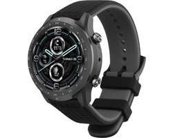 kwmobile horlogebandje geschikt voor Ticwatch Pro 3 Ultra / Pro 3 / S2 / GTX polsband - Smartwatch bandje van TPU - Activity tracker horloge band in zwart / grijs