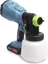 QLT Verfspuit op Accu voor Watergedragen en Oplosmiddelhoudende Verf, Lak en Beits - Airbrush met verstelbare Spuitmond – Verfpistool – 800ML