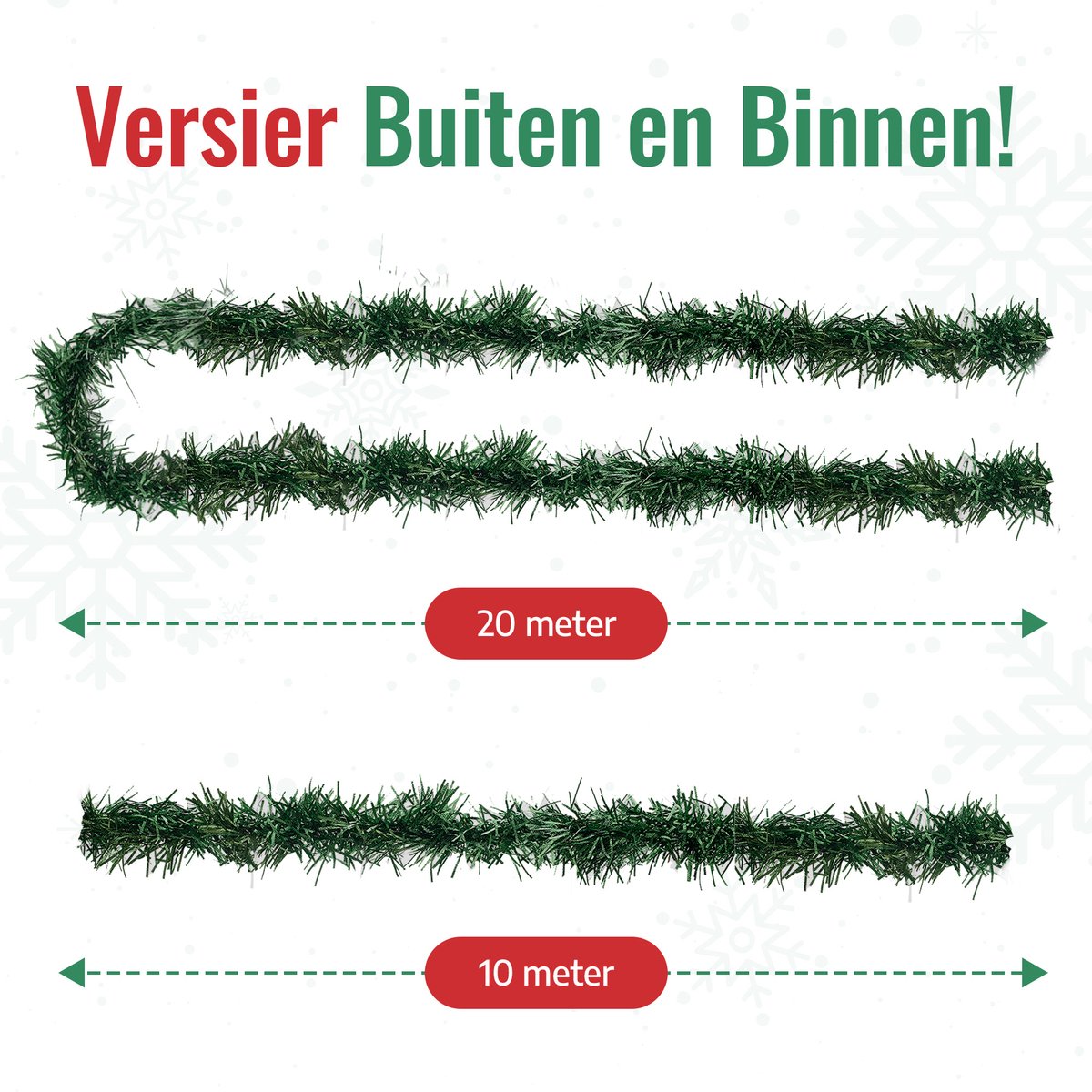 Meisterhome® - 20 Meter - Kerstslinger Kerstguirlande Kerstversiering Guirlande Kerstdecoratie - PE materiaal - Extra vol - Lengte 2000 cm – foto 5