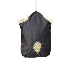 Excellent Hooizak – 65x50cm - Hooiruif voor paarden – Slowfeeder – Ideaal voor tijdens het vervoeren – Opening 12cm Ø – Zwart