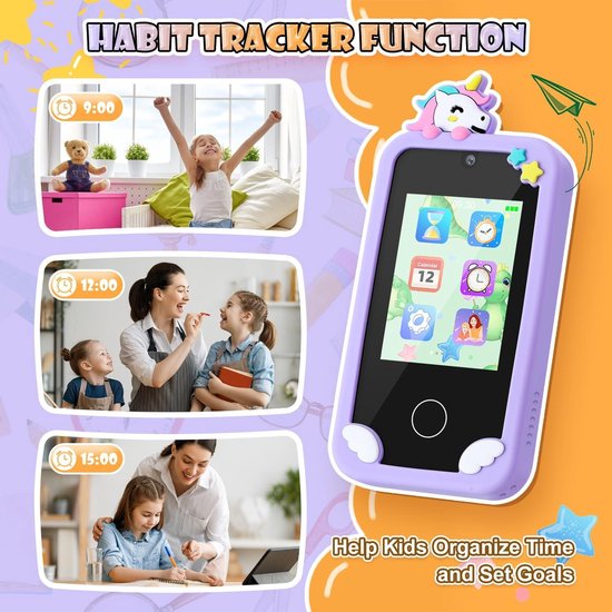 3T6B Smartphone met speelgoed voor kinderen, dubbele camera voor en achter, luisterboeken, sprookjes, kennis, educatieve spelletjes, mobiele telefoon, elektronisch educatief speelgoed, met 16 GB kaart 3T6B Smartphone met speelgoed voor kinderen, dubbele camera voor en achter, luisterboeken, sprookjes, kennis, educatieve spelletjes, mobiele telefoon, elektronisch educatief speelgoed, met 16 GB kaart