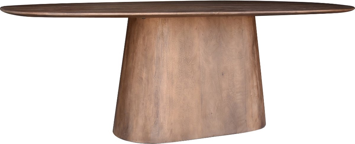 Giga Meubel Eettafel Stijn - Deens Ovaal - Mangohout - Donkerbruin - 220cm