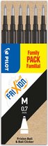 Set van 6 - Vulling FriXion Ball 0.7 - Zwart - Medium penpunt