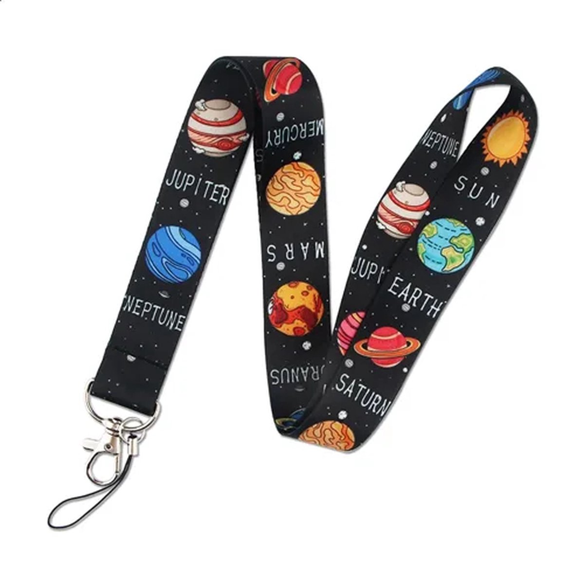 Travel Cords - Keycord Planets - stevig lanyard - sleutelhanger - sleutelkoord - met telefoonkoord - sleutels