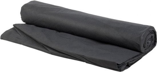 Kinzo Anti worteldoek - zwart - 1,5 x 8 meter - polyester - onkruiddoek - onkruidbestrijding/moestuin ondergrond doek