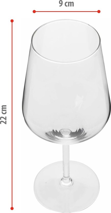 Sahm Rode wijnglazen, groot, bolvormig, set van 6 - 580 ml wijnglazen, rode wijnglazen, set van 6 stuks, vaatwasmachinebestendig, elegante wijnglazenset, rode wijn