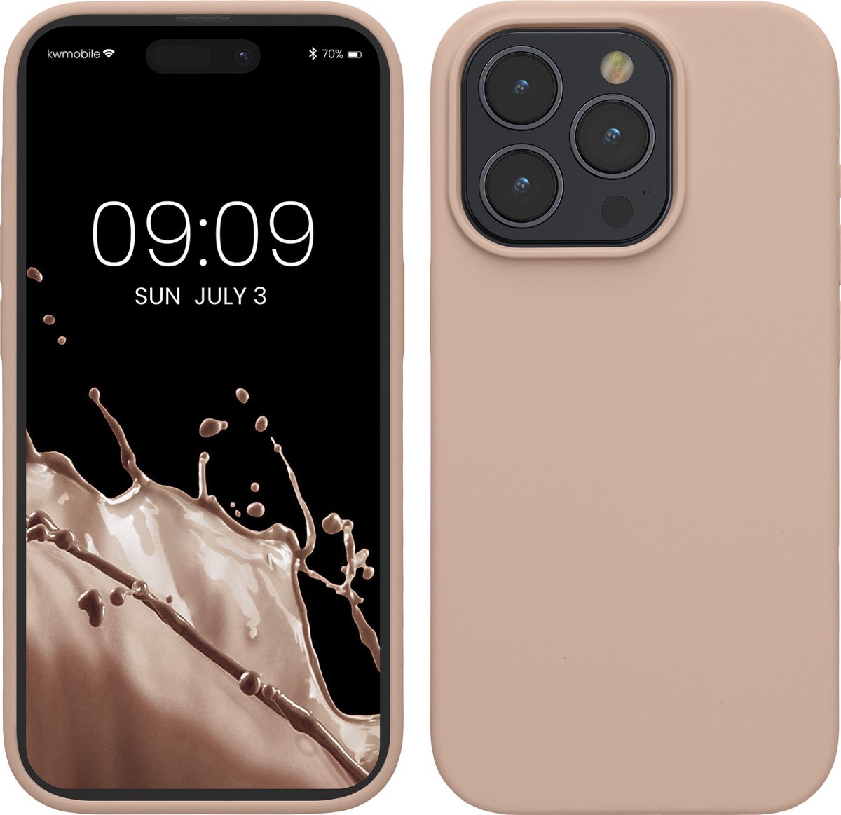 kwmobile Case voor iPhone 15 Pro Max - Slank TPU-Hoesje met Zachte Afwerking - In oudroze
