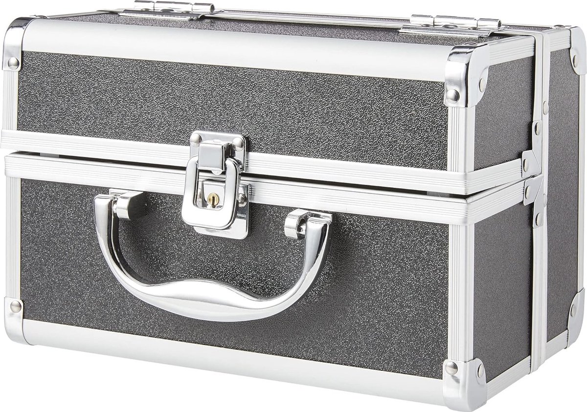 Goedkoopste Zwarte Cosmetica- en Sieradenkoffer met Spiegel en Sleutel