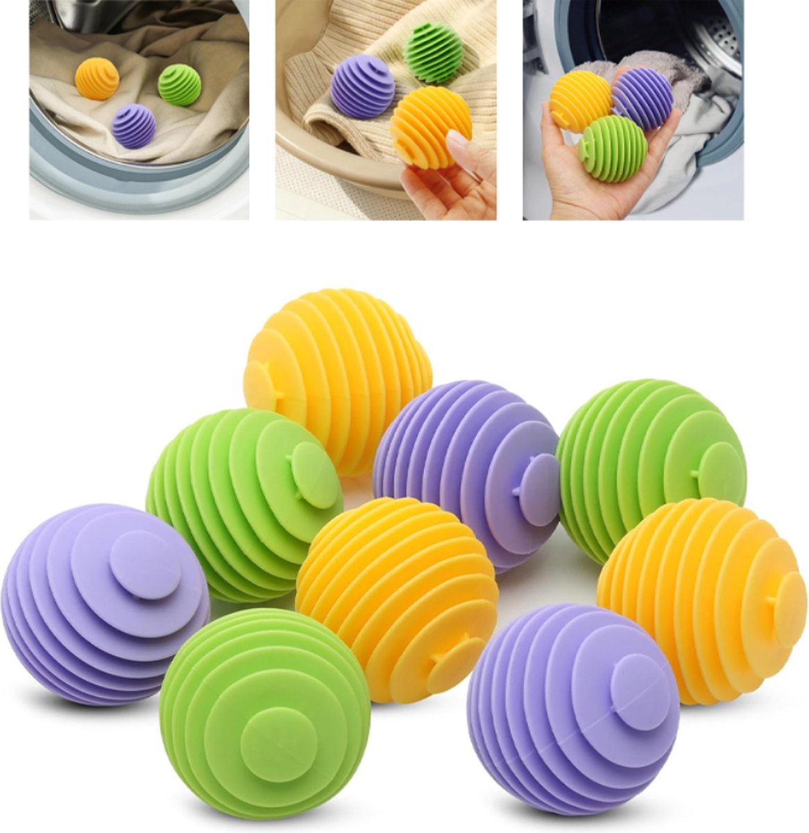 Goedkoopste Drogerballen 9 Stuks - Droger Ballen - Wasbollen Voor Wasdrogers - Droogballen - Wasdroger - Wasverzachter - Anti-Kreuk - Wasballen Voor Wasmachine - Herbruikbare - Verminderen Rimpels En Kleven - Voor Het Reinigen Van Huiskleding