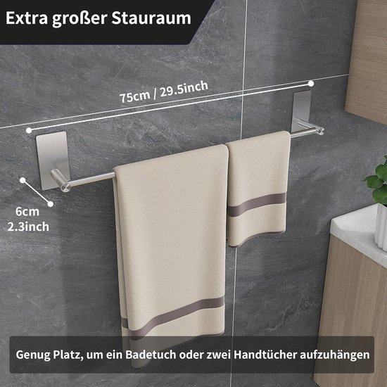 Zelfklevend Handdoekenrek, Handdoekrek Aan De Muur Plakken Voor Badkamer