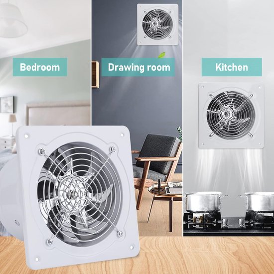 SHZICMY Drain fan, 200 mm, kitchen, toilet, bathroom fan, iron