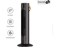 Sinji Tower Heater – Warme en koude lucht – Roteerbare ventilator – Snelle verspreiding van warmte – Beschermd tegen oververhitting - Kantelbeveiliging - Thermostaat functie - Elegant Ontwerp