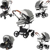 Bol.com 3-in-1 Kinderwagen met Omkeerbare Duwstang - Opvouwbare Combi Kinderwagen voor Baby's en Peuters aanbieding