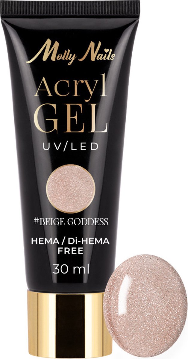 Goedkoopste Acrylgel Molly Nails Beige Goddess 30ml Hema/DiHema vrij gelnagels - gel - acrylgel - polygel - nagels - manicure - nagelverzorging - nagelstyliste - buildergel - builder - uv / led - opbouwnagels - 30ml - Caramdia