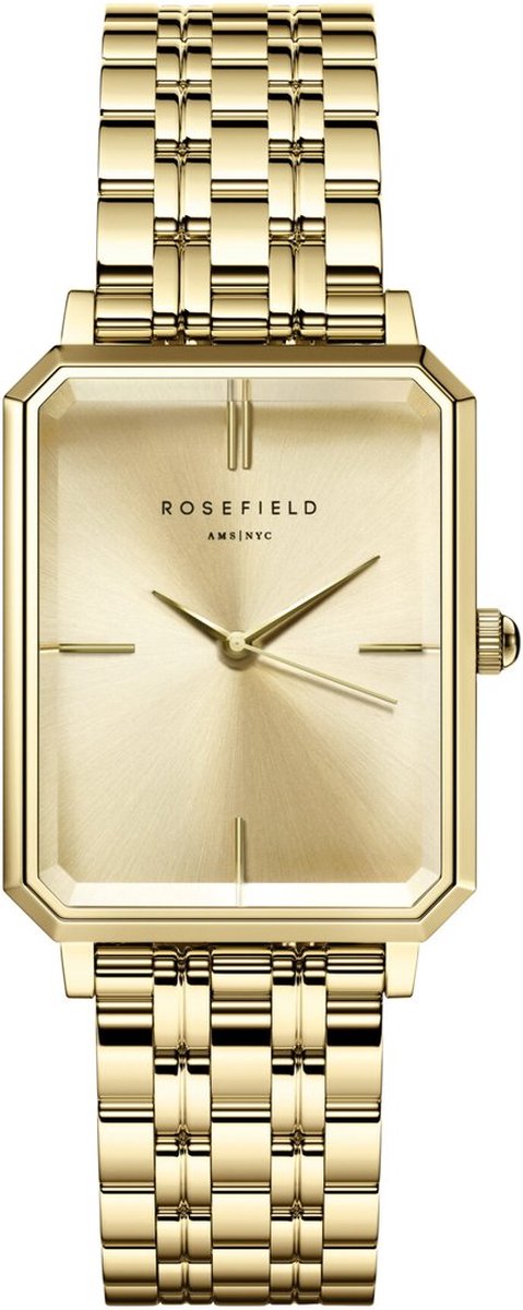 Rosefield Octagon champagne steel goud horloge