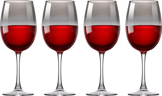 alpina Set de 4 Verres à vin - Verres à Vin fumés - Convient pour le Vin rouge et Witte - Vaisselle en verre pour toutes les occasions - Glas