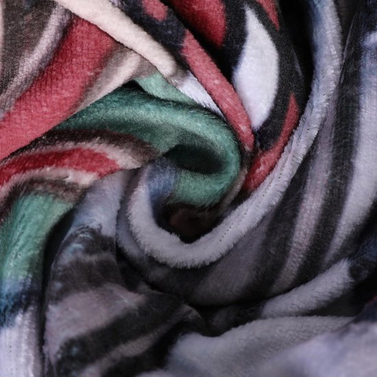 Manta Touchat Sherpa, Color Rojo Y Negro, Diseño De Búfalo, 150 X 180 Cm Venta Internacional Mkp 71913165n3215