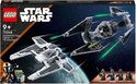 Verpakking van LEGO Star Wars 75348 Mandalorian Fang Fighter vs TIE Interceptor met ruimteschepen in actie.