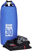 Relaxdays Ocean Pack 30 Liter - waterdichte tas - outdoor droogtas - Dry Bag - plunjezak - blauw