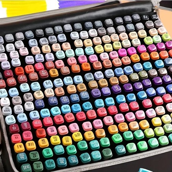 Twinmarkers 262 stuks – voor volwassenen en kinderen – Alcohol Stiften – Dual-Tip Markers – Markeerstiften – Professionele Alcohol Markers – Dubbelzijdige Tip – Stiften – Opbergtas Met Houder – TX Store