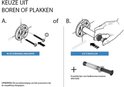 Instructions pour monter un accessoire avec des vis ou de la colle.