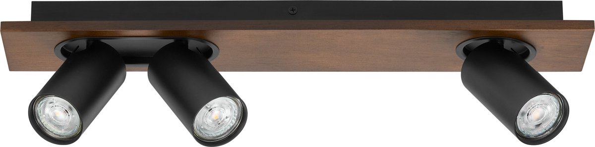 LEDVANCE DECOR SPOT MERCURY, 3 x 3,4W, 690lm, hout-look zwart, spot, verstelbare koppen, veelzijdig gebruik, interieurspot, vervangbare ledlampen, warm witte lichtkleur, GU10