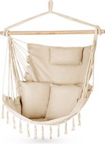 Outtec® Hangstoel met 3 Kussens - 100x130x75cm, tot 140 kg - Boho Fringed Fauteuil, Zitzak, Schommel - voor Buiten, Tuin, Balkon, Huis