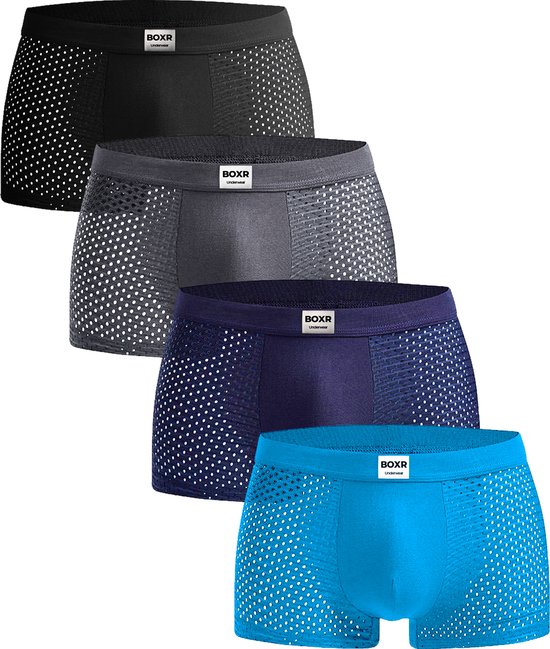 BOXR Boxershort Heren 4 Pack – Bamboe Ondergoed Heren – Duurzaam & Ademend – Zijdezacht – Perfecte Pasvorm – Heren Ondergoed – Onderbroeken Heren – Ideaal voor Dagelijks Gebruik & Sport – Maat M