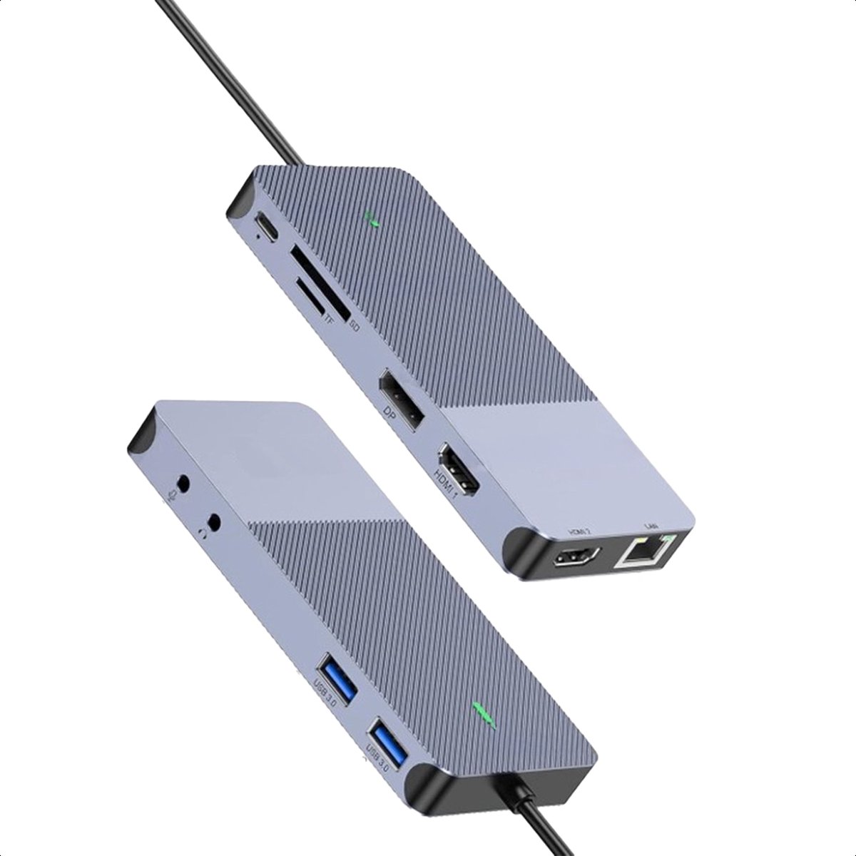 Portable USB-C Docking Station 3x 4K HDMI DisplayPort USB A Ethernet SD-kaartlezer voor MacBook Laptop - Afbeelding 2