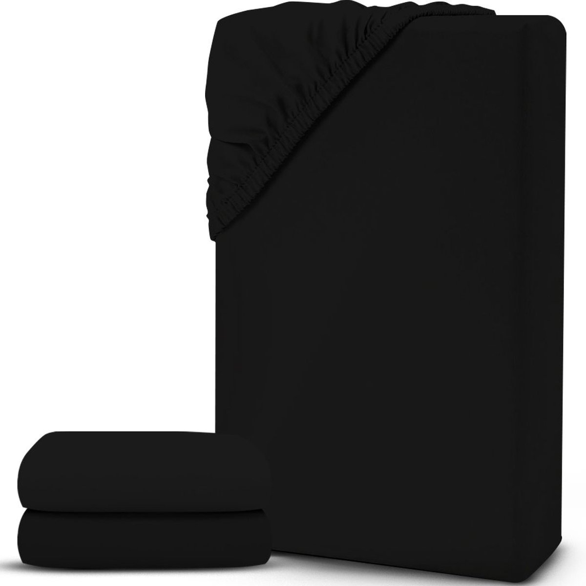 White-Label® Matrasovertrek 90x200 - Dekbedovertrek - Hoeslaken - Matrasbeschermer - Extra Zacht - Zwart