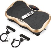Gymtek® Trilplaat XP500 - tot 180kg - 5 Trainingsprogramma's, 99 Niveaus - 2 Weerstandsbanden - Bluetooth, Afstandsbediening, LCD, Luidspreker
