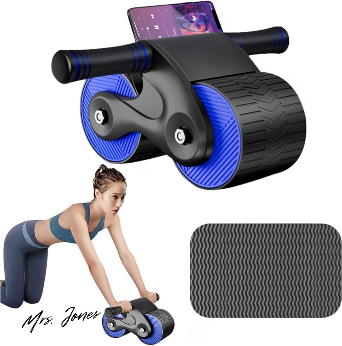Mrs. Jones Warrior Fitness Ab Roller - Automatische Buiktrainer Roller voor Thuis - Core Trainer Fitnessapparatuur - Krachttraining Apparatuur voor Thuis .