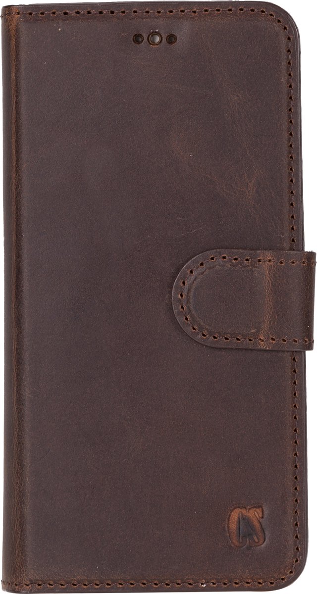 Charmant Style - Telefoonhoesje-Samsung Galaxy S24 Hoesje Met Pasjeshouder-Antic Coffee-Geschikt voor Samsung S24 uitneembare lederen hoesje-RFID Bescherming- BookCase hoesje