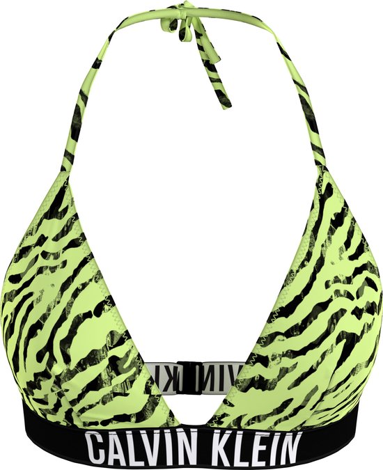 Calvin Klein Triangle Bikini Top dames Geel dessin XS/34