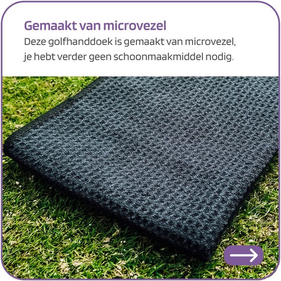Golf Handdoek - Golfballen Handdoek - Golf Accessoires + 3in1 Borstel van Generic Brands — afbeelding 2