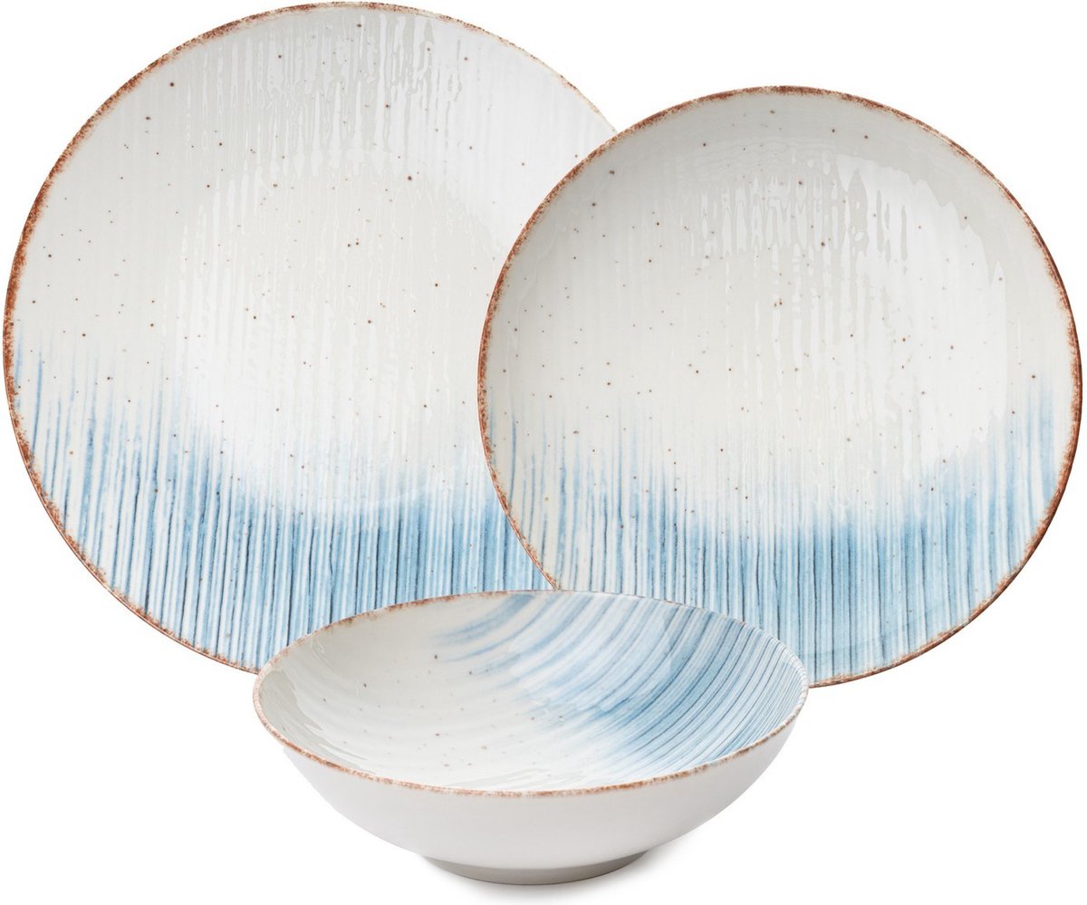 Asir - 24-delige diner set - veelkleurig - 25 x 25 x 2 cm