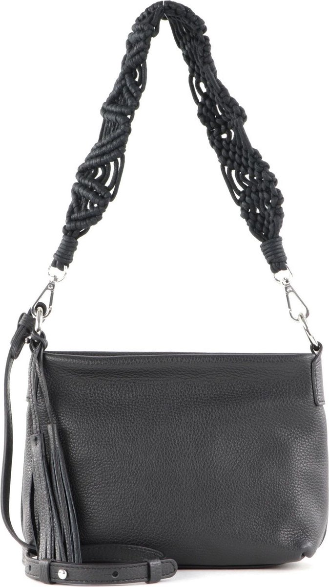 GIANNI CHIARINI Leren Schoudertas Africa Crossbody Bag Nero Zwart